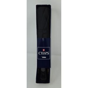 Chaps by Totes One-Touch Automatic Open and Closet Umbrella Black 47" New